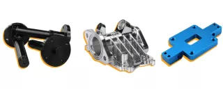 These are example of different finishes that have been applied to machined components produced by Qimtek supplier members