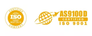 Image of some approvals that a machine shop can hold including ISO9001 and AS9100