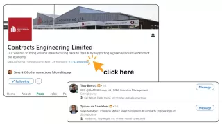 This is an image of how to search through employees on a linkedin business page