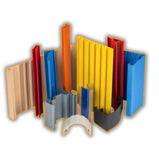 This is an image of a selection of plastic extruded parts, typical components that can be made by Qimtek.