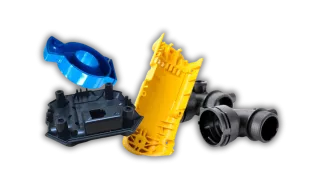 This is an image of plastic moulded components that have been produced by Qimtek plastic moulding supplier members