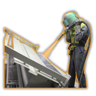 Removes surface contaminants, provides a uniform surface finish, and prepares surfaces for coating; widely used in automotive, aerospace, and shipbuilding industries.