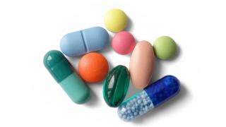 closeup of 3d printed pills and supplements