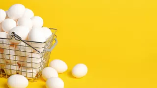eggs in baskets - manufacturing and engineering customers concept