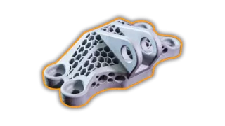 This is an image of a 3D printed part produced using Selective Laser Sintering (SLS) technology - A typical component made by Qimtek Additive Manufacturing Suppliers