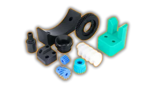This is an image of several plastic machined components - a typical service Qimtek suppleir members provide